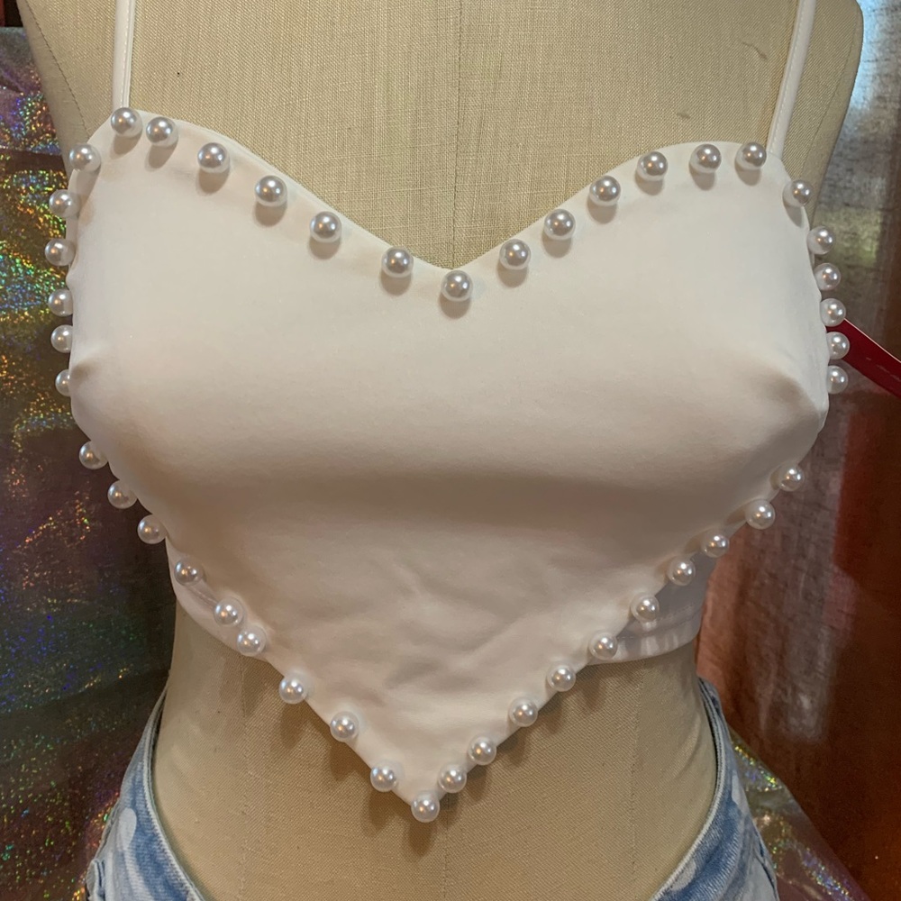 White Pearl Heart Shirt